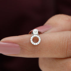 Certified Moissanite Open Circle Cartilage Earring for Women
