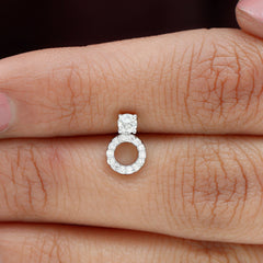 Certified Moissanite Open Circle Cartilage Earring for Women