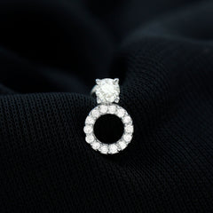 Certified Moissanite Open Circle Cartilage Earring for Women