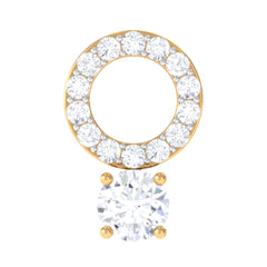 Certified Moissanite Open Circle Cartilage Earring for Women