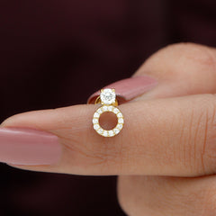 Certified Moissanite Open Circle Cartilage Earring for Women