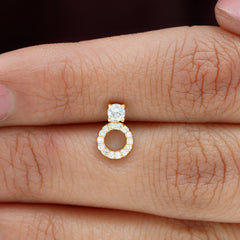 Certified Moissanite Open Circle Cartilage Earring for Women