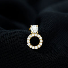 Certified Moissanite Open Circle Cartilage Earring for Women