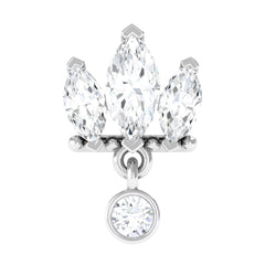 1/4 CT Marquise Moissanite Stud Drop Earring for Helix Piercing