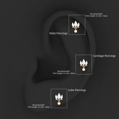 1/4 CT Marquise Moissanite Stud Drop Earring for Helix Piercing