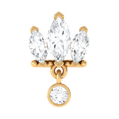 1/4 CT Marquise Moissanite Stud Drop Earring for Helix Piercing