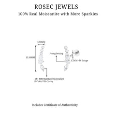 Certified Moissanite Designer Crawler Earring