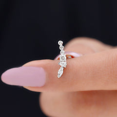 Certified Moissanite Designer Crawler Earring