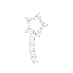 Certified Moissanite Shooting Star Cartilage Earring