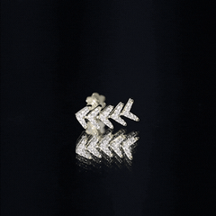Certified Moissanite Leaf Crawler Earring for Helix Piercing