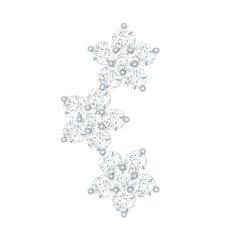 Certified Moissanite Three Flower Stud Earring for Helix Piercing