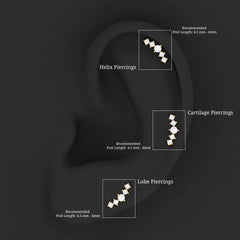 Graduated Style Diamond Crawler Earring for Women