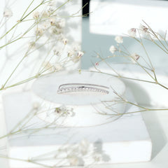 Minimalist Moissanite Curved Climber Earring