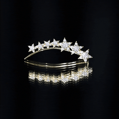 Moissanite Star Climber Earring for Cartilage Piercing