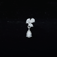 Natural Diamond Teardrop Cartilage Earring With Certificate