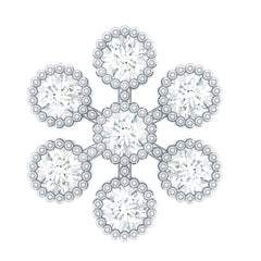 Moissanite Flower Cartilage Earring in Beaded Bezel Setting
