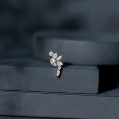 Certified Moissanite Curved Helix Earring for Women