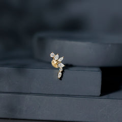 Certified Moissanite Curved Helix Earring for Women