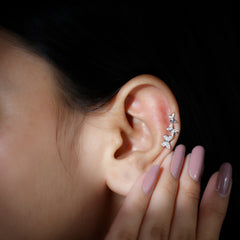 Moissanite Butterfly Climber Earring for Helix Piercing