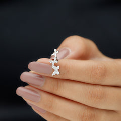 Moissanite Butterfly Climber Earring for Helix Piercing