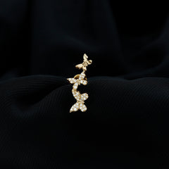 Moissanite Butterfly Climber Earring for Helix Piercing