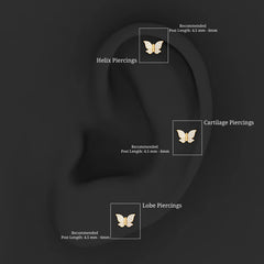 Exquisite Moissanite Butterfly Cartilage Earring