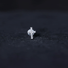 Minimalist Moissanite Cross Cartilage Earring
