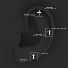 Minimalist Moissanite Cross Cartilage Earring