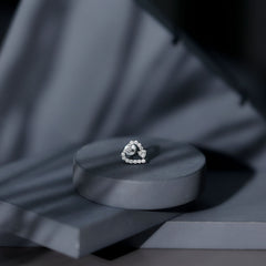 Certified Moissanite Gold Heart Cartilage Earring