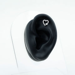 Certified Moissanite Gold Heart Cartilage Earring