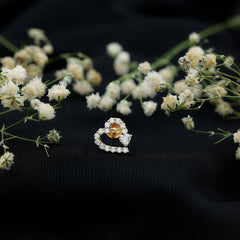 Certified Moissanite Gold Heart Cartilage Earring