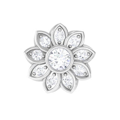 Moissanite Flower Cartilage Earring in Gold