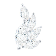 Marquise Cut Moissanite Cluster Helix Earring