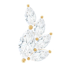 Marquise Cut Moissanite Cluster Helix Earring