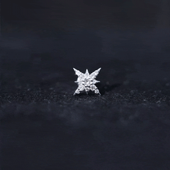 Moissanite Starburst Cartilage Earring with Flat Back