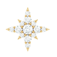 Moissanite Starburst Cartilage Earring with Flat Back