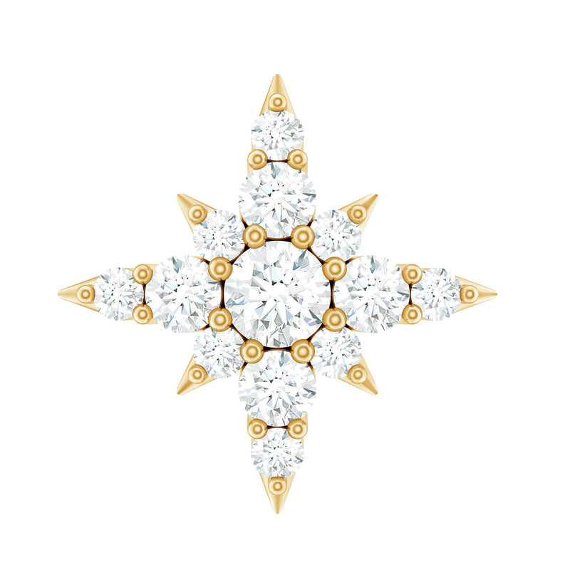 Moissanite Starburst Cartilage Earring with Flat Back