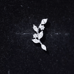Womens Marquise Diamond Leaf Crawler Earring