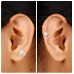 Round Moissanite Teardrop Helix Earring