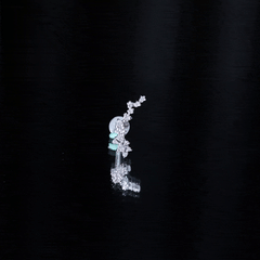 Natural Diamond Cluster Crawler Earring for Helix Piercing
