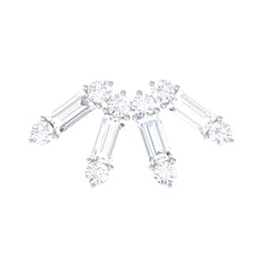 Baguette Diamond Fan Cartilage Earring