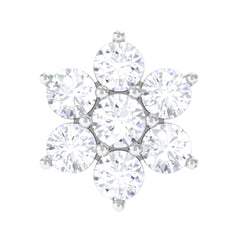 Tiny Moissanite Flower Cluster Earring for Conch Piercing