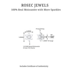 Tiny Moissanite Flower Cluster Earring for Conch Piercing