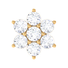 Tiny Moissanite Flower Cluster Earring for Conch Piercing