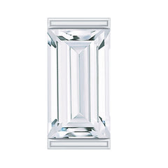 Baguette Moissanite Tragus Earring in Bar Setting