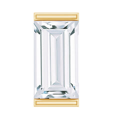 Baguette Moissanite Tragus Earring in Bar Setting