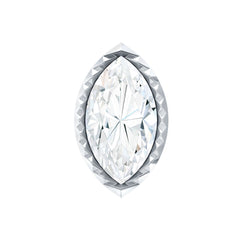 Marquise Moissanite Solitaire Tragus Earring in Bezel Setting