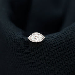 Marquise Moissanite Solitaire Tragus Earring in Bezel Setting