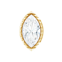 Marquise Moissanite Solitaire Tragus Earring in Bezel Setting
