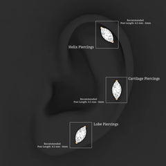 Minimalist Marquise Moissanite Tragus Earring